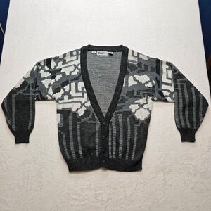 Zeppelin Abstract Knit Cardigan 90s Dad Core Grunge‎ M
Grandpacore